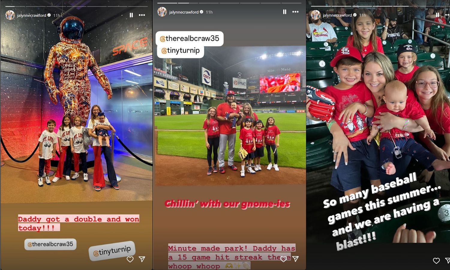 Brandon Crawford&#039; family had a blast in Houston (Image courtesy: Jalynne Crawford&#039;s Instagram)