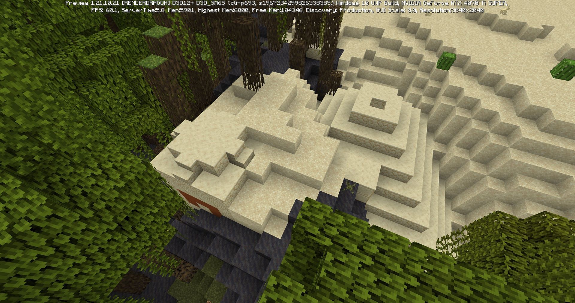 This Minecraft seed&#039;s strange swamp temple (Image via Mojang)