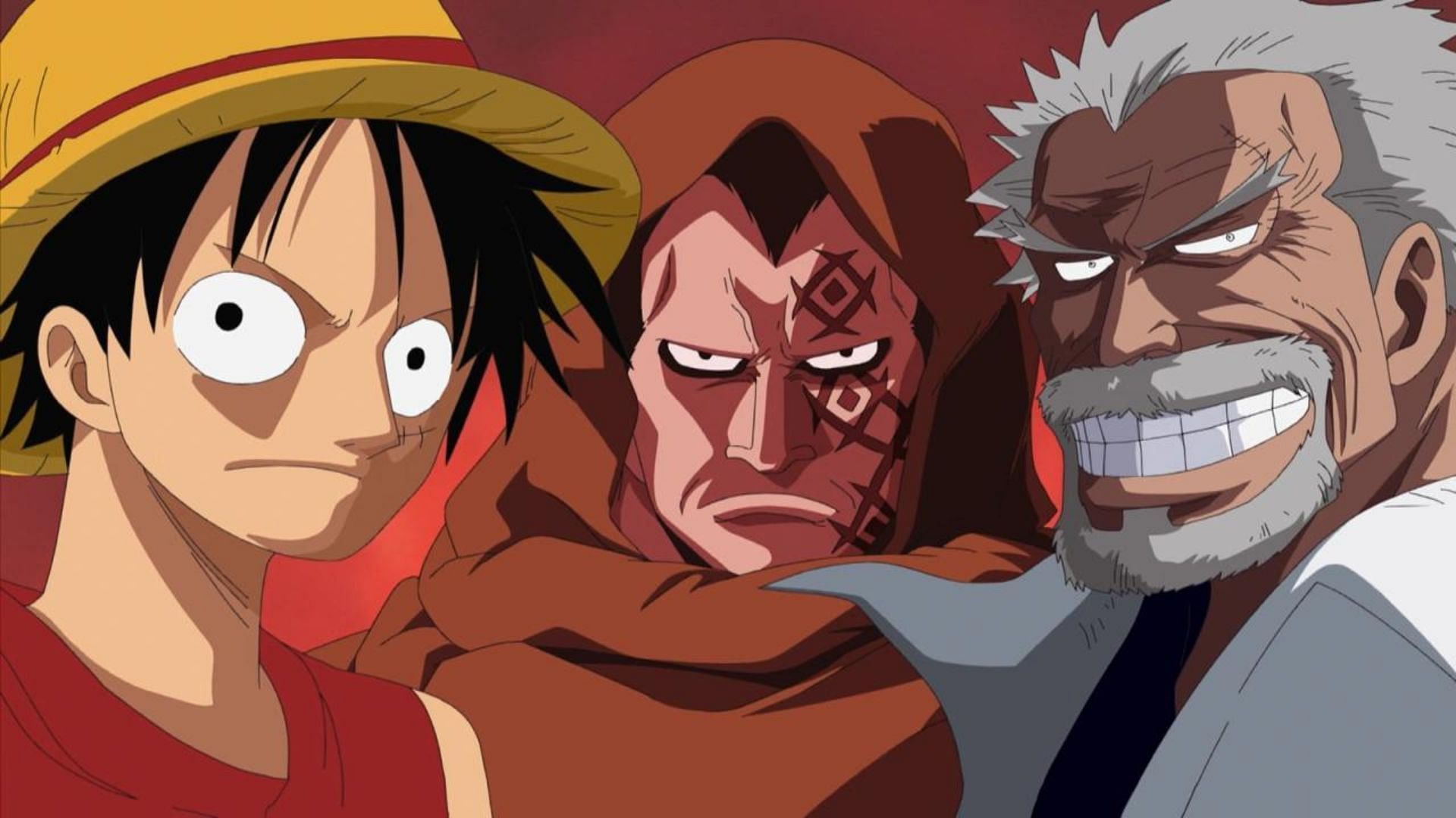 Luffy, Dragon, and Garp are members of the D. family (Image via Toei Animation)