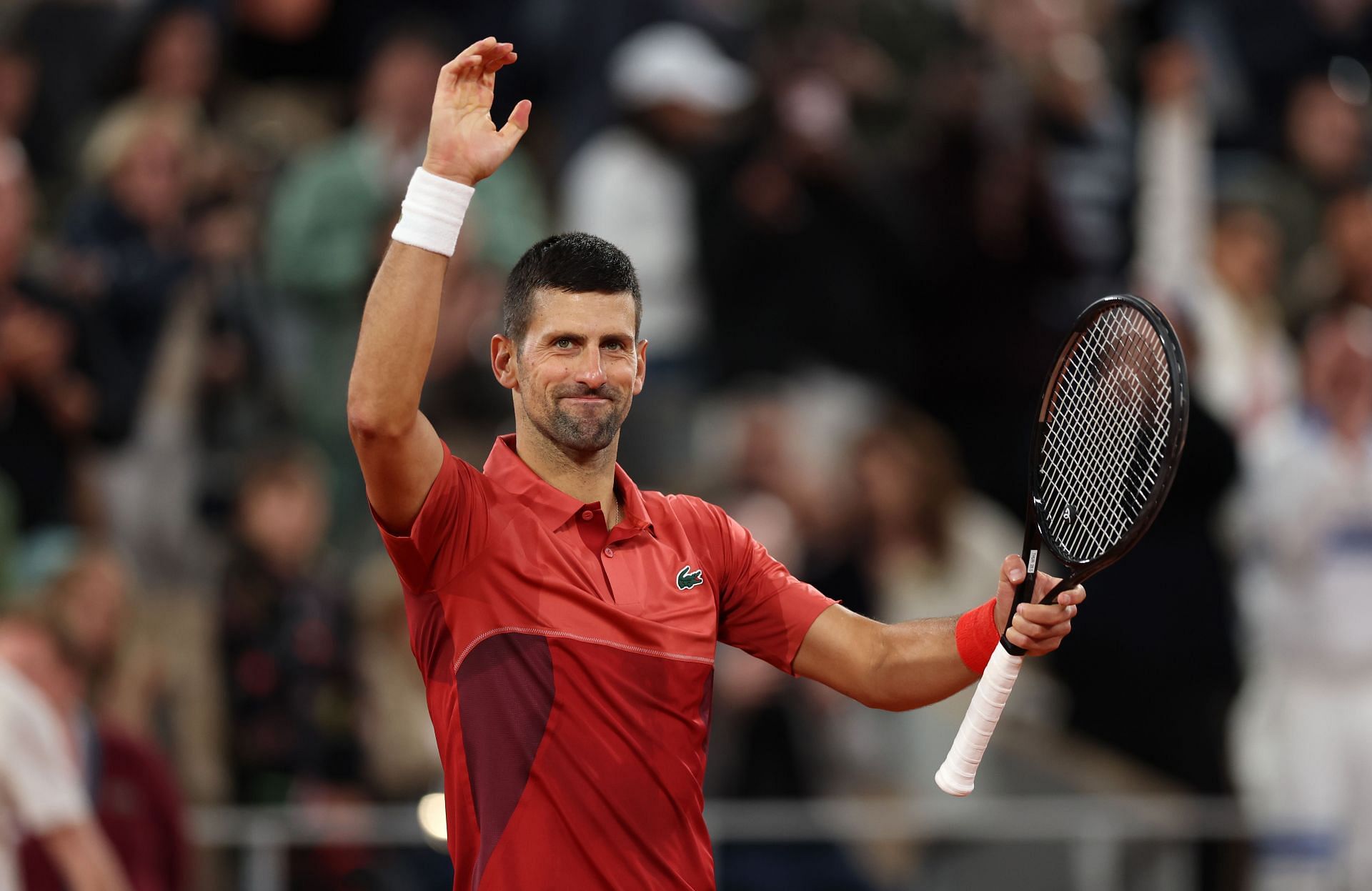 Novak Djokovic at the 2024 French Open.