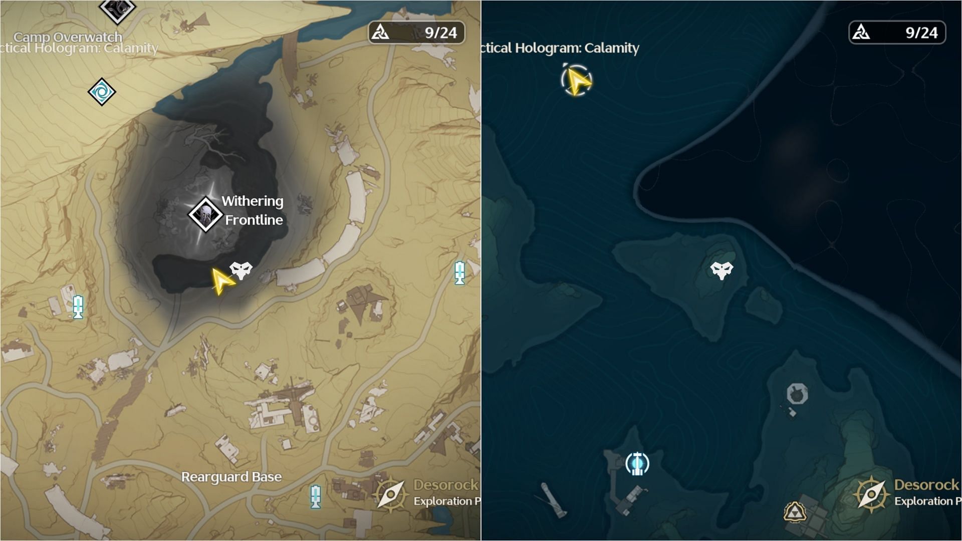 Locations of Phantom Rocksteady Guardian (Image via Kuro Games)