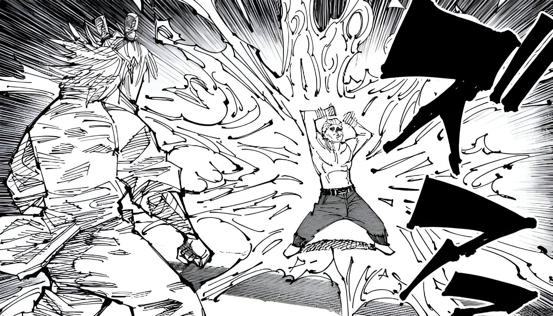 Kinji Hakari during the unkillable mode as seen in the manga (Image via Shueisha)