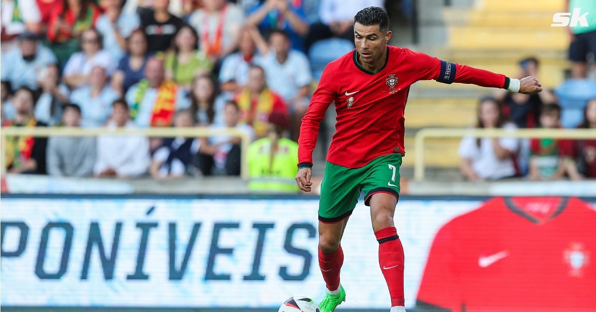 Portugal captain Cristiano Ronaldo looks on.