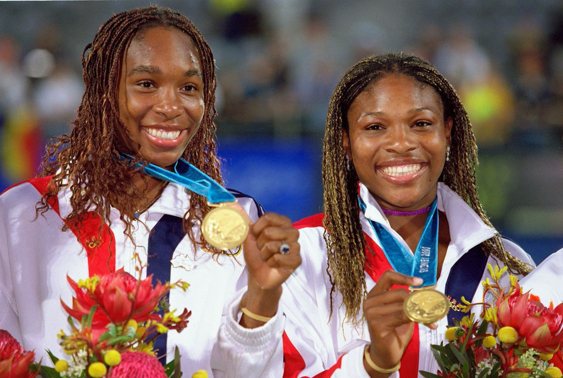 Venus (L) and Serena Williams pictured at the 2000 Sydney Olympics