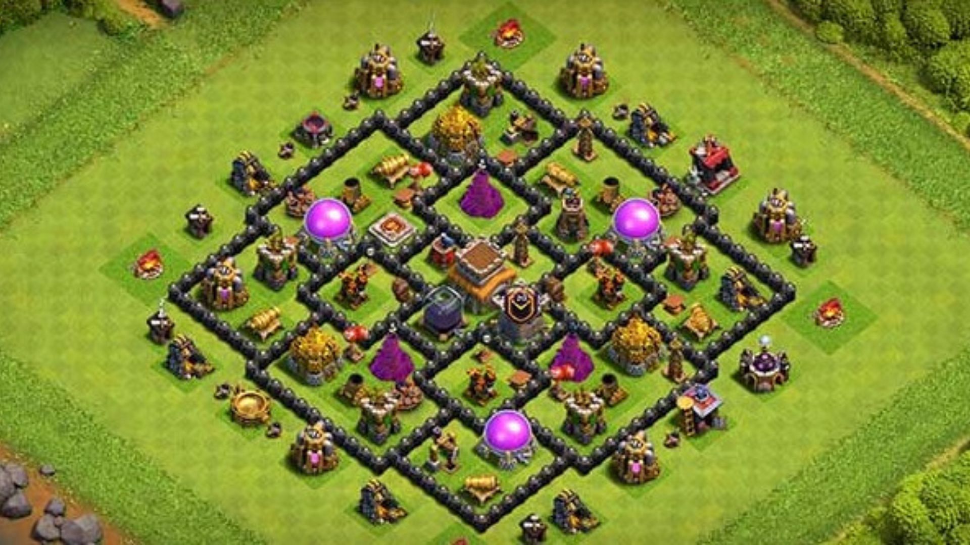 Hybrid Resource Town Hall 8 bases (Image via SuperCell)