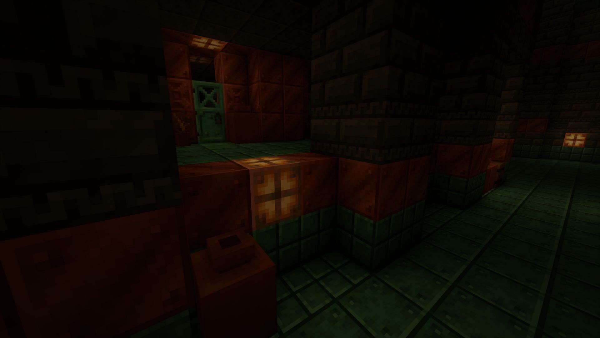 Spooklementary makes trial chambers feel oppressively dark (Image via Mojang)