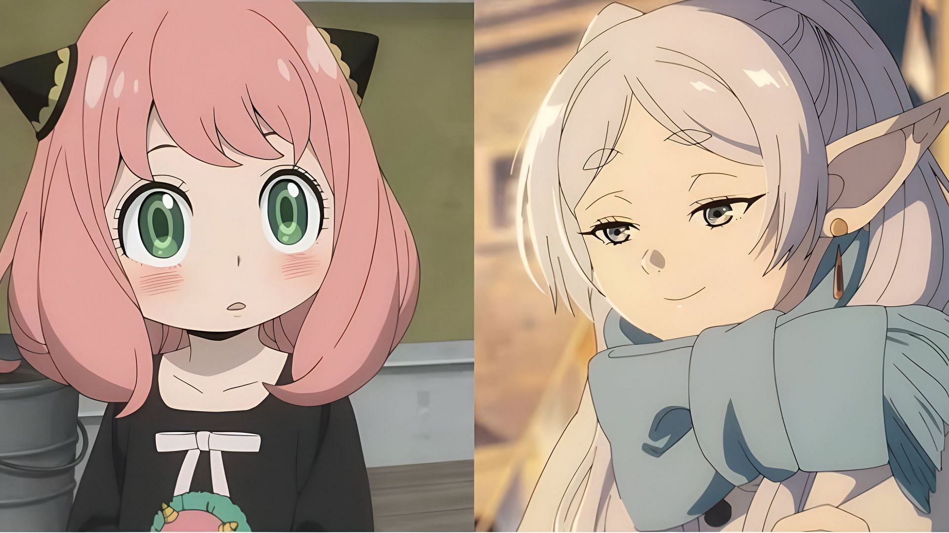 Anya (left) and Frieren (right) (Image via Wit Studio, CloverWorks, &amp; Madhouse)