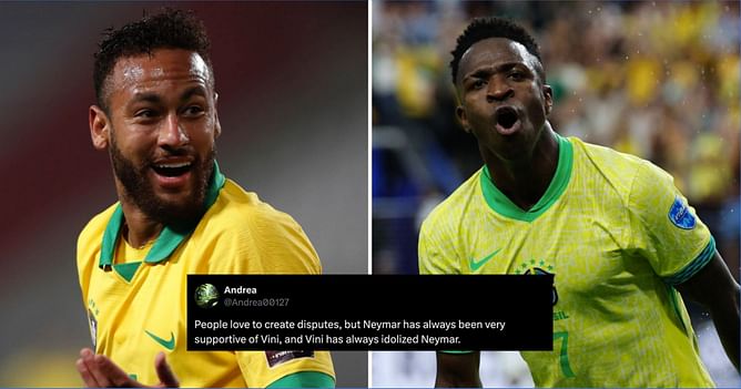 "Their bromance is different", "They could never make me hate you" - Fans absolutely love Neymar's reaction to goals from Vinicius Jr