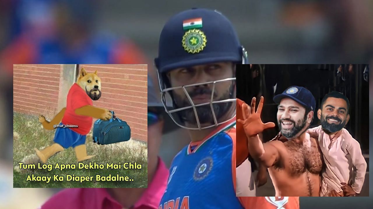 विराट कोहली आउट होने के बाद (Photo Credit: X@CricCrazyJohns)