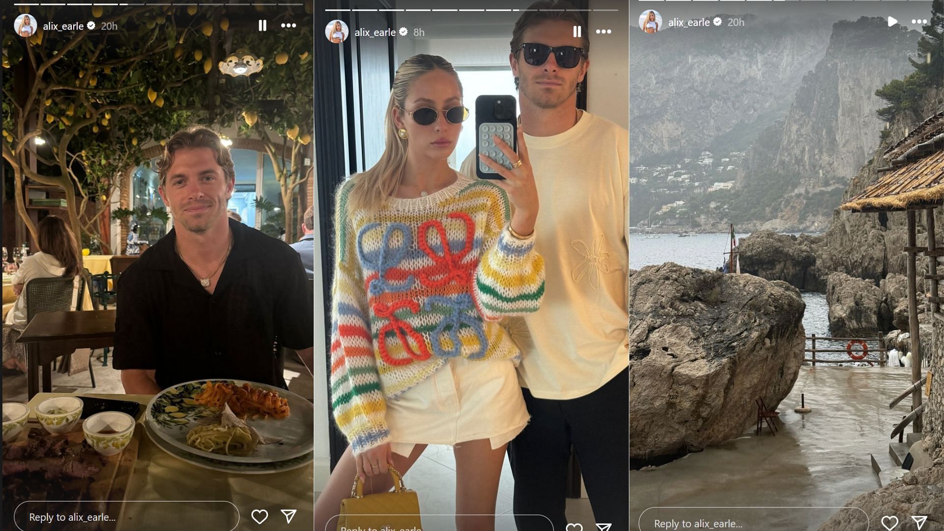 Braxton Berrios jets off to Capri for relaxing offseason vacay with girlfriend Alix Earle (Credit: Alix Earle Instagram)