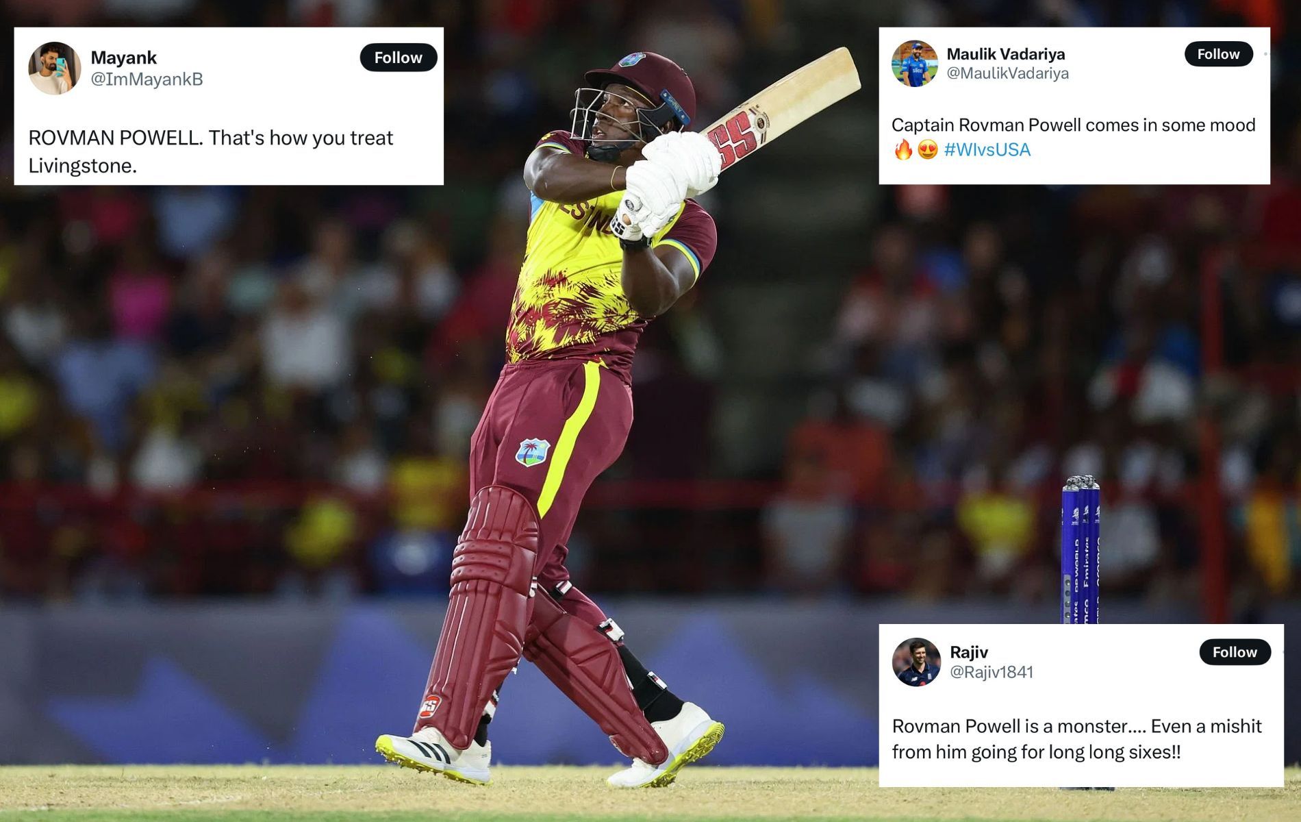 "What a crazy innings" - Fans react to Rovman Powell's blistering knock in WI vs ENG 2024 T20 World Cup match