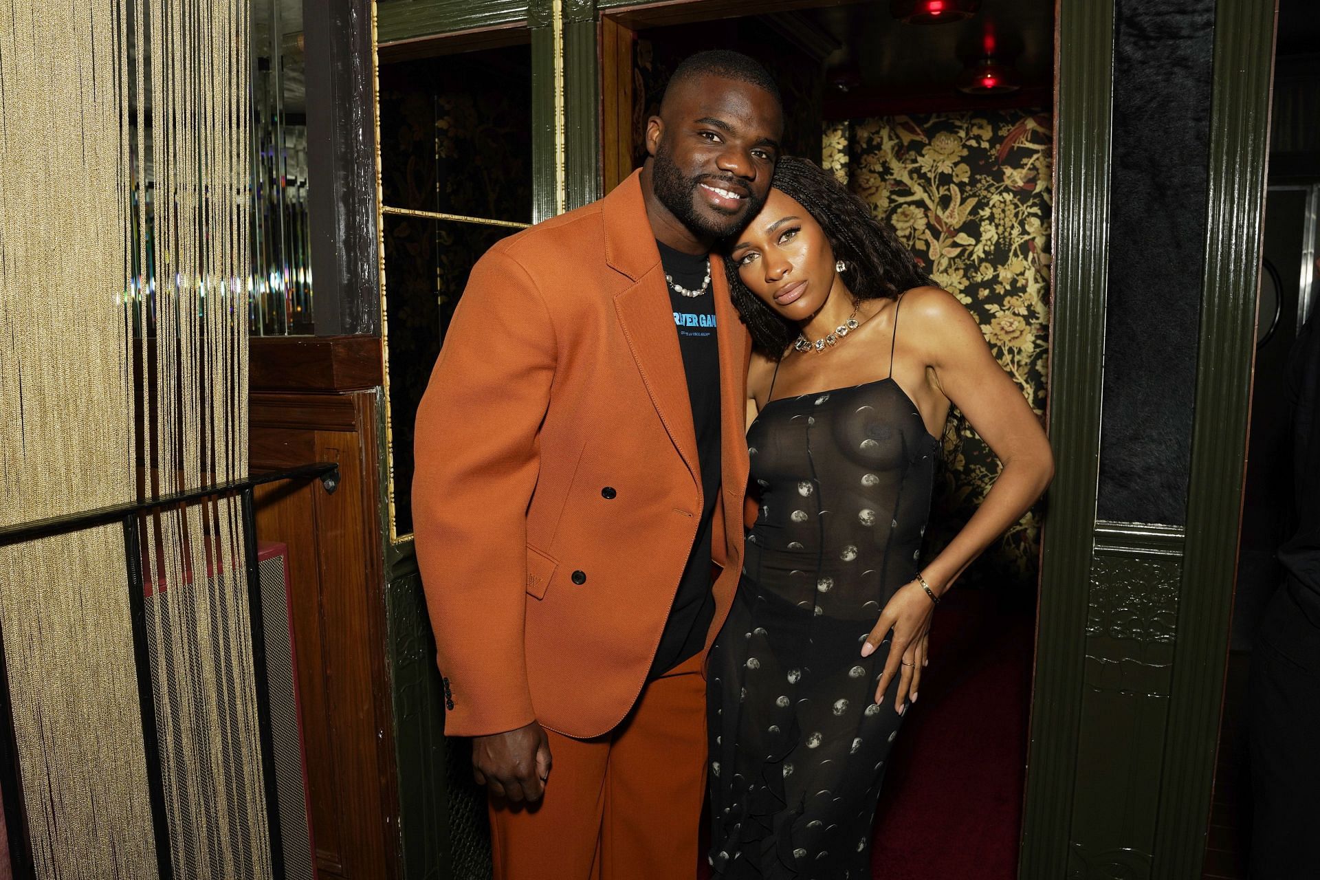 Frances Tiafoe pictured with Ayan Broomfield at GQ Men of the Year Party 2023 (Image Source: Getty)