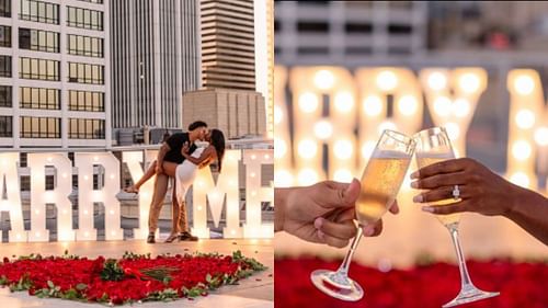 Blake Corum and Makiah Shipp got engaged over the weekend. (Photos via Blake Corum's IG)