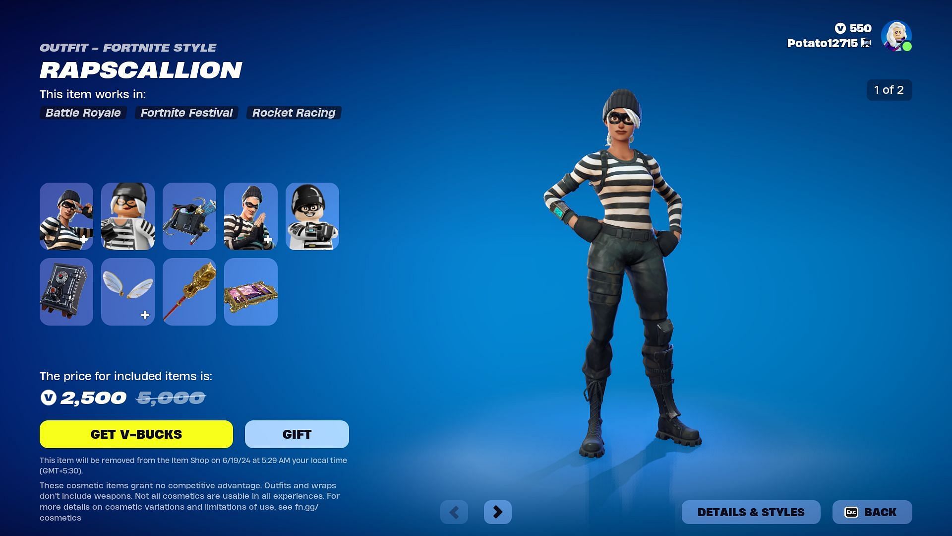 Rapscallion and Scoundrel skin will be listed until June 19, 2024 (Image via Epic Games)