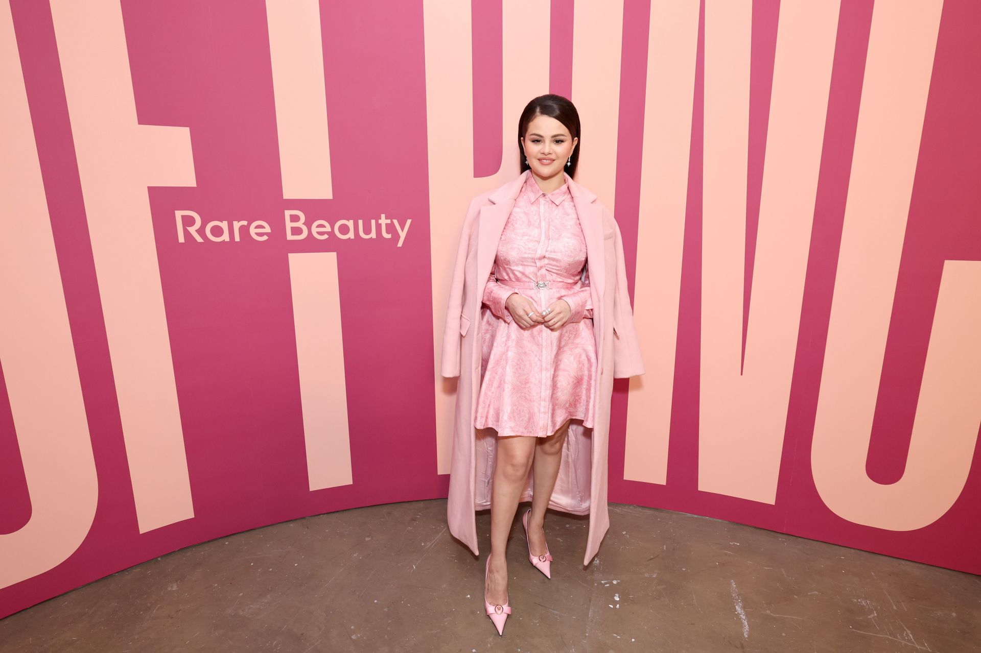 Selena Gomez Celebrates The Launch Of Rare Beauty&#039;s Soft Pinch Luminous Powder Blush Collection In New York City. (Photo by Cindy Ord/Getty Images for Rare Beauty)