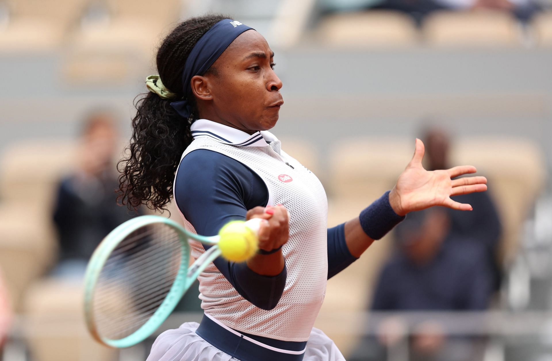 Coco Gauff in action at the French Open