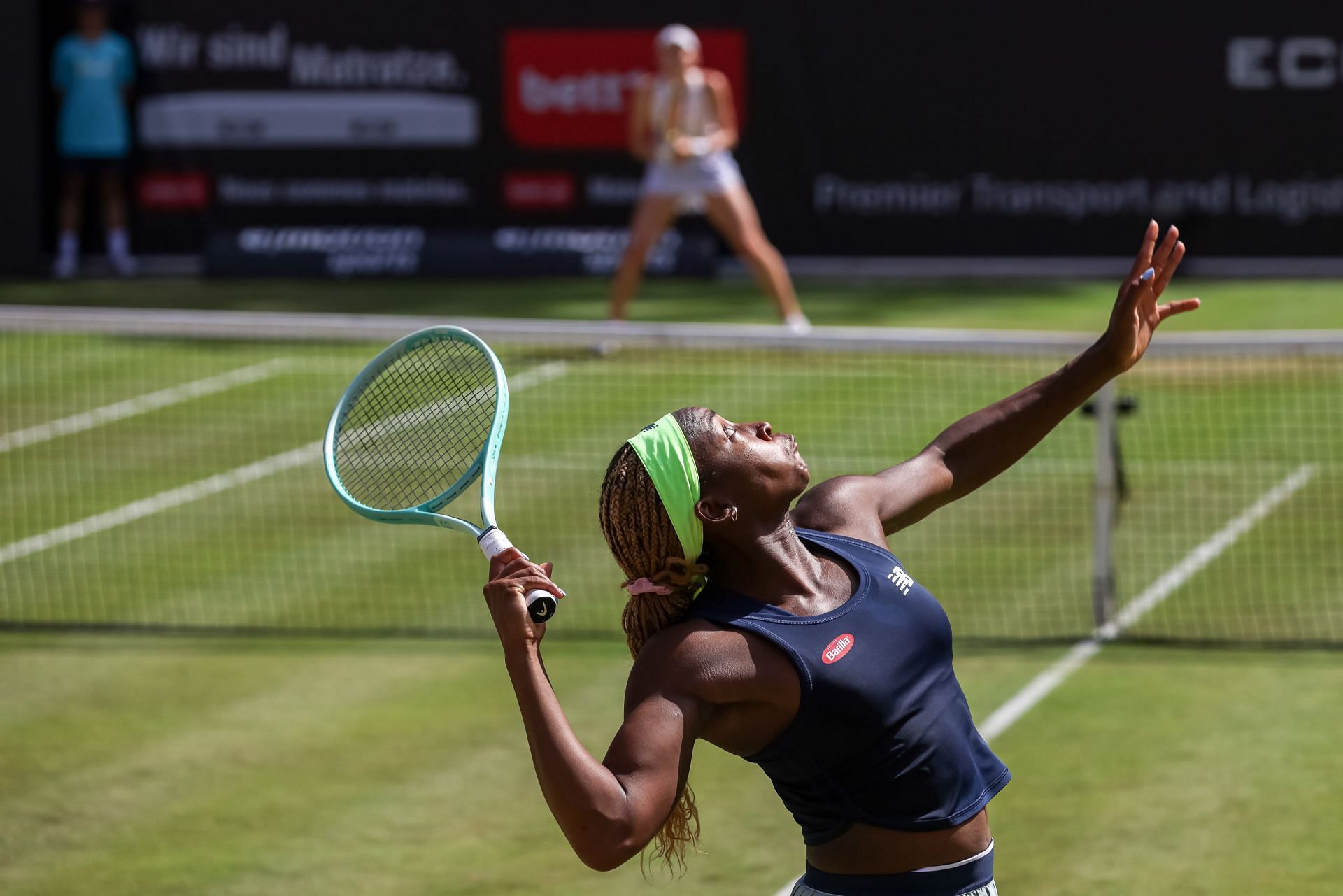 Gauff's first serve is a big weapon on the surface.