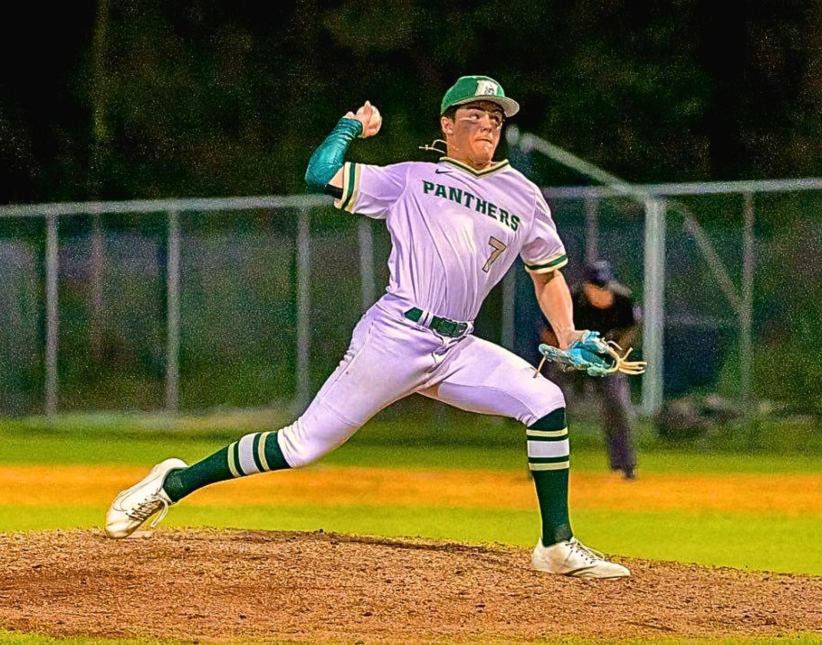 Neil Gornto looks to deliver a curveball for a strike at a recent game. (Photo Credit: Neil Gornto Sr. via x.com)