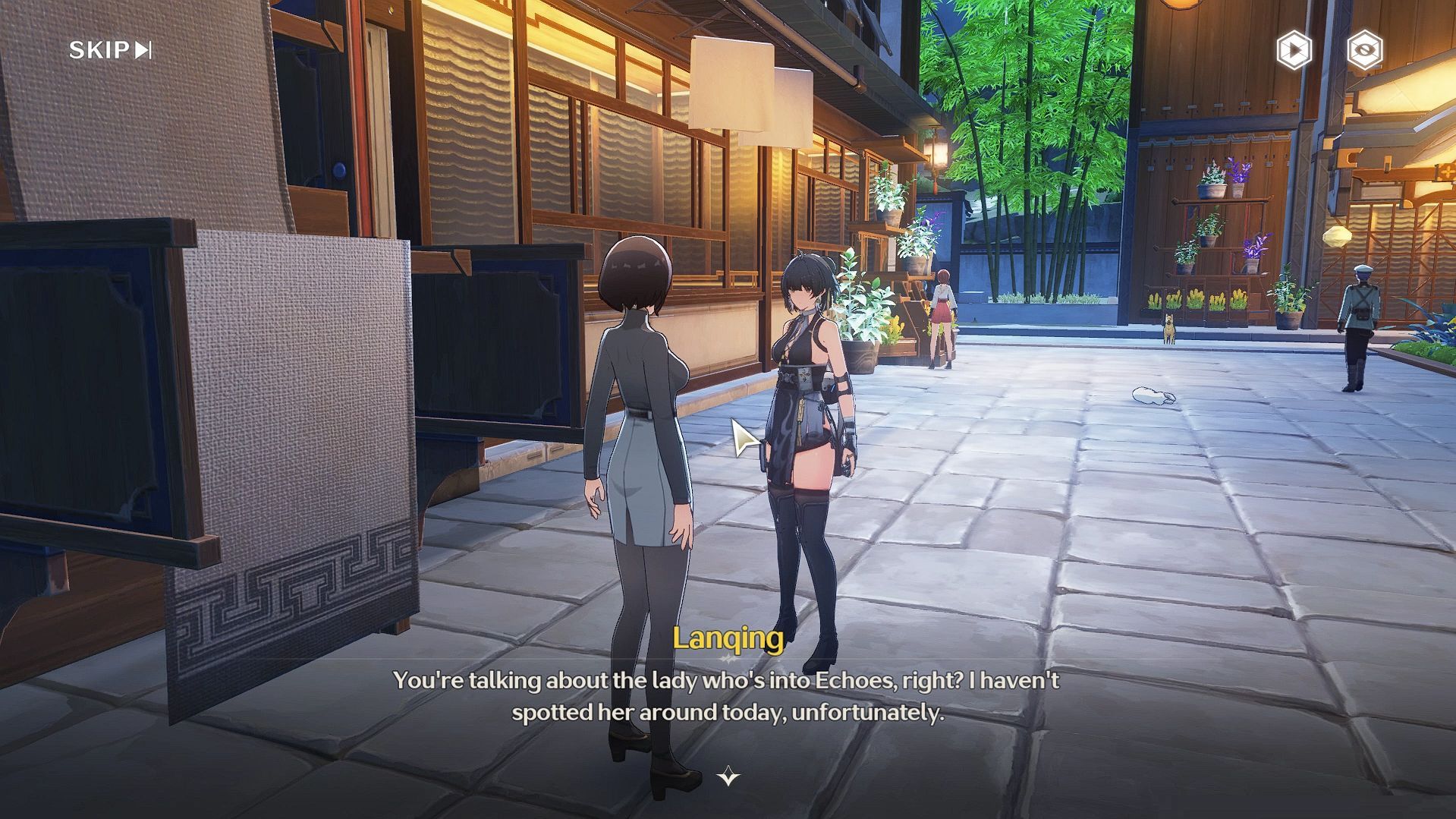 Talk to Linghan&#039;s neighbors (Image via Kuro Games)