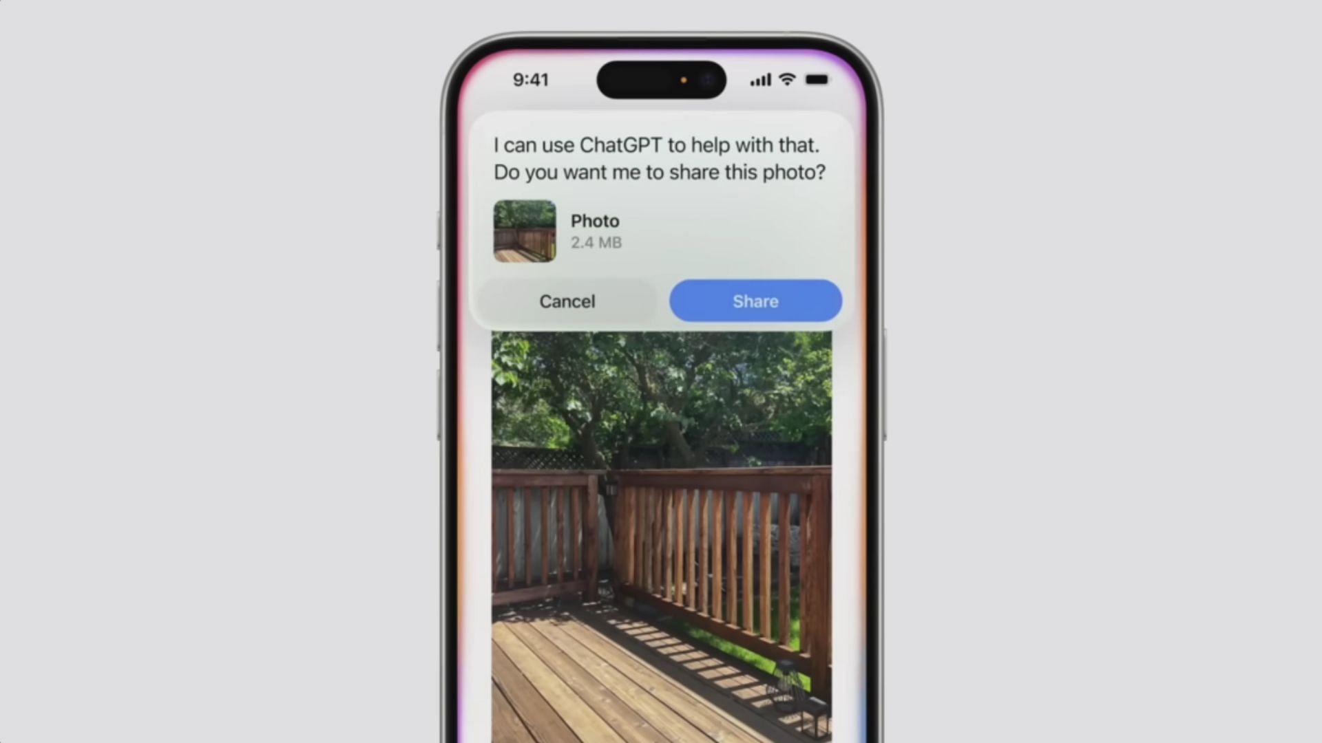 Apple has now partnered with OpenAI for a ChatGPT integration (Image via Apple)