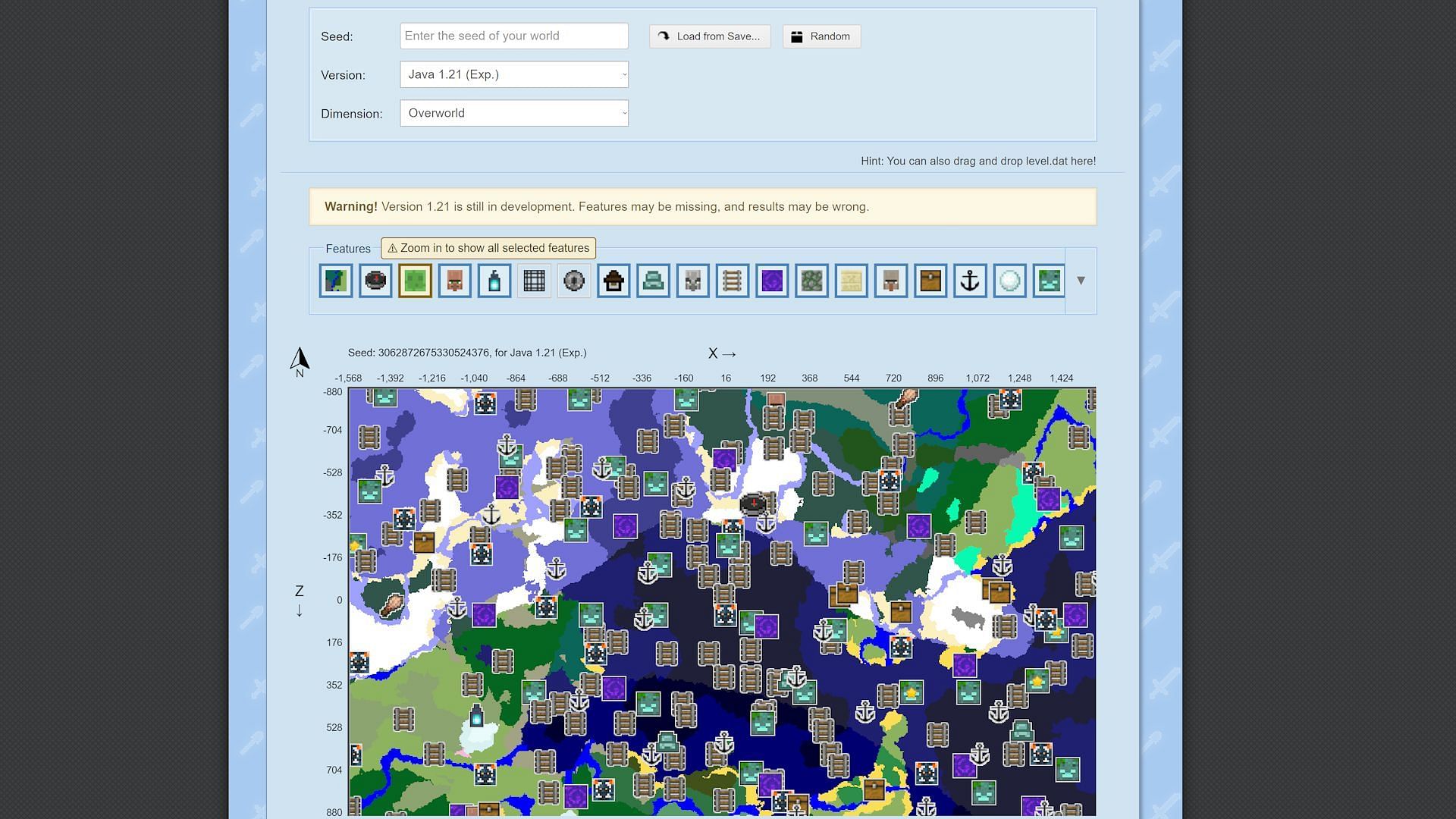 A default Chunkbase seed (Image via Chunkbase)