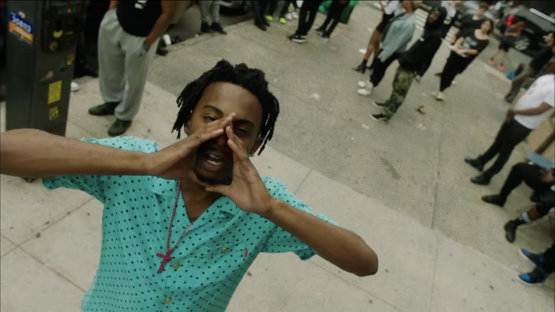 Playboi Carti&#039;s yelling out Pi&#039;erre&#039;s producer tag in the music video for &#039;Magnolia&#039; (Image via YouTube/@playboicarti)