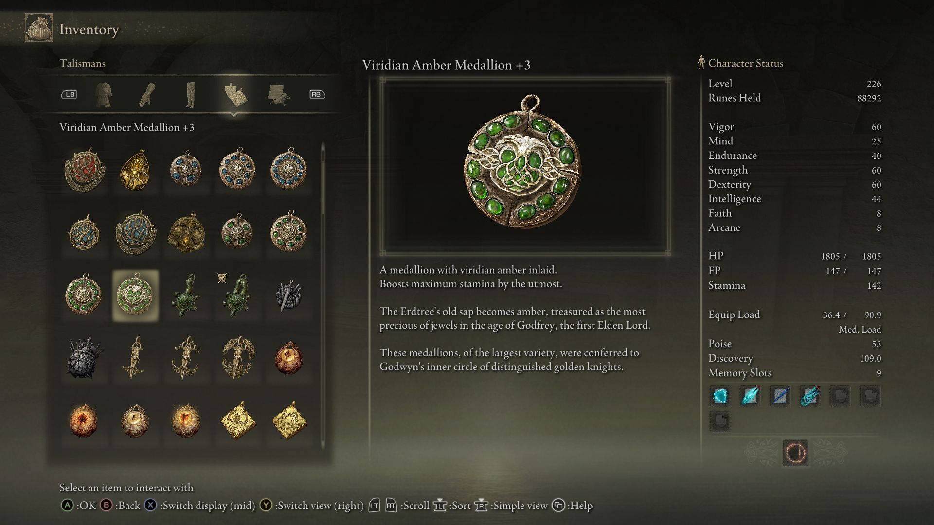 The Viridian Amber Medallion +3 (Image via FromSoftware)