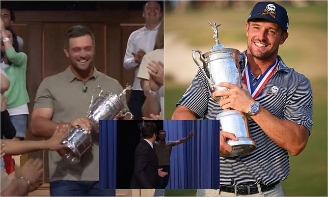 WATCH: Bryson DeChambeau crashes Jimmy Fallon’s monologue on The Tonight Show to let the audience touch the US Open trophy