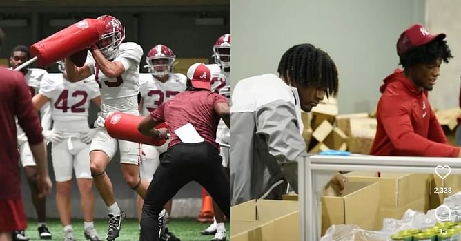 WATCH: Alabama players engage in community service, teaming up with food bank to feed the needy