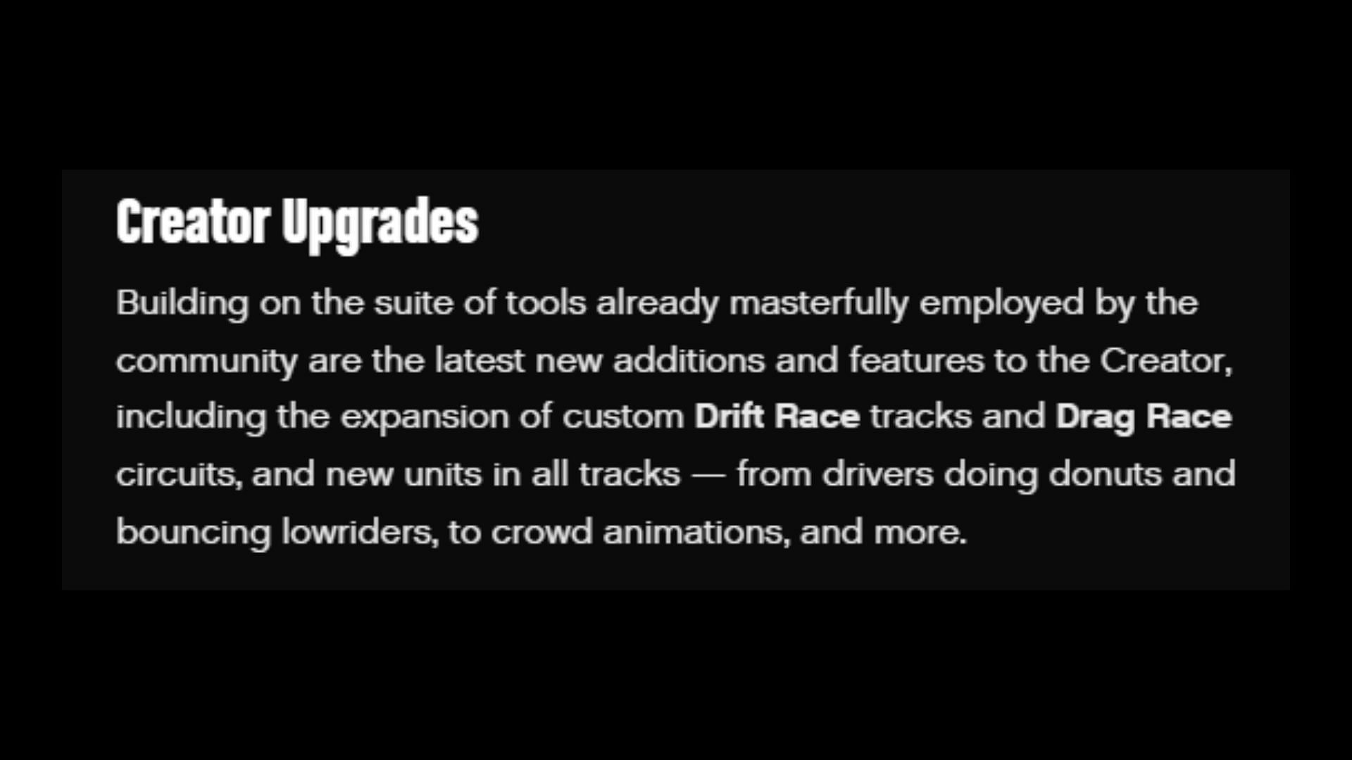 Confirmed Creator mode additions (Image via Rockstar Games)