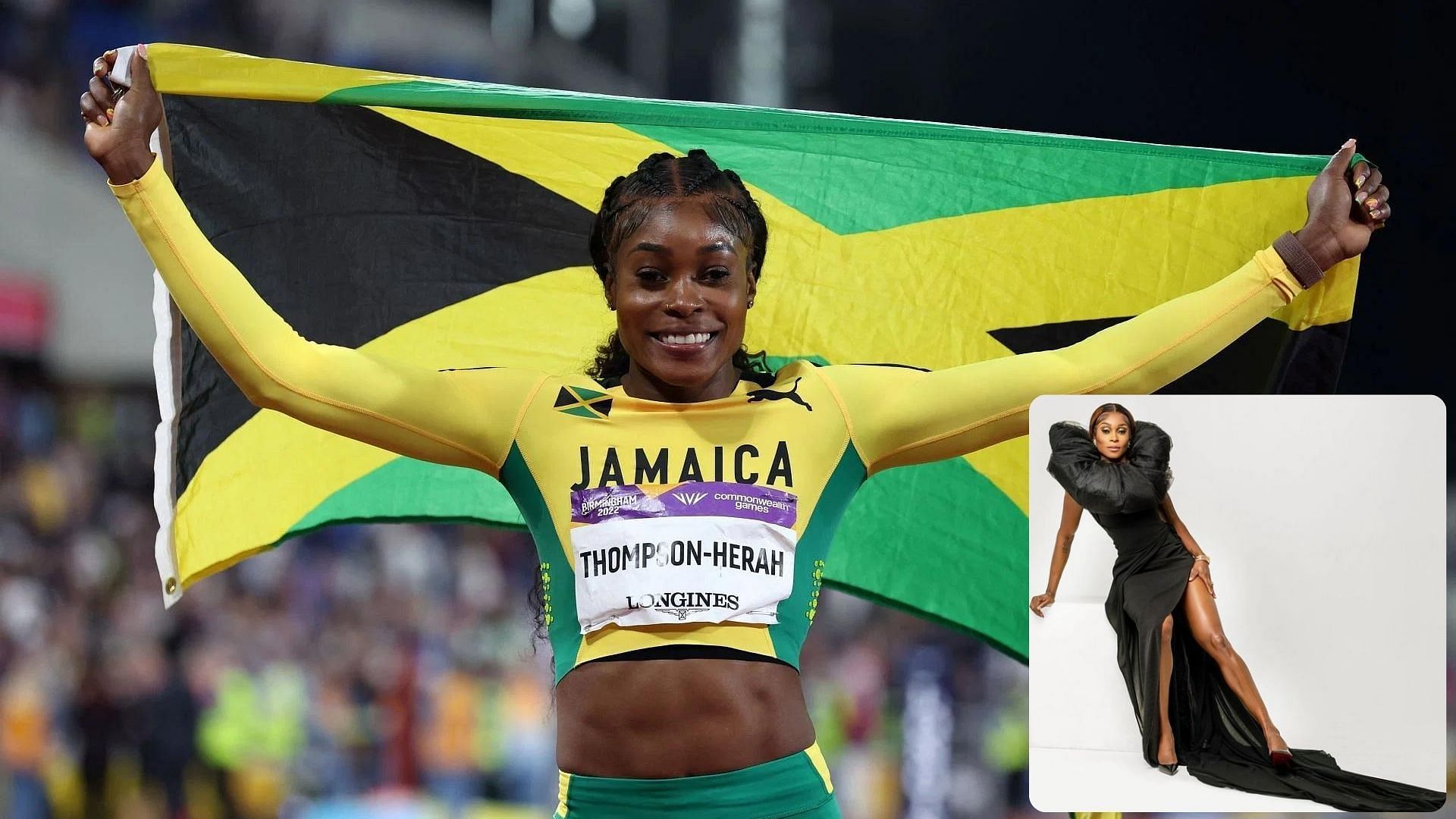 Olympic champion Elaine Thompson-Herah stuns in sleek dress as she ...