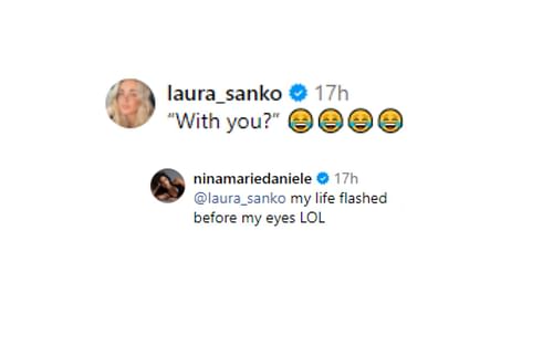 Sanko's comment and Daniele's reaction [Image courtesy: @ninamariedaniele - Instagram]