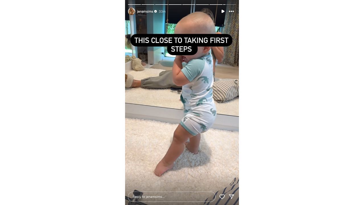 Brooks Koepka&#039;s wife Jena Sims shared a video of her child&#039;s near first steps