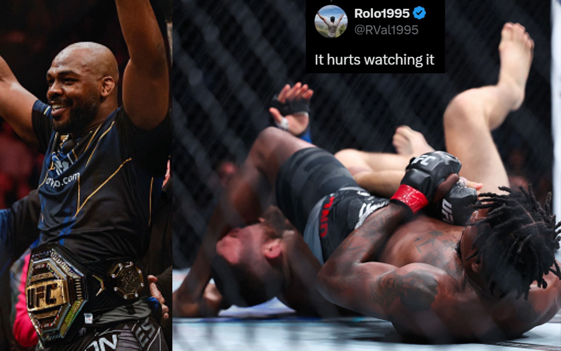 Jon Jones reacts to Kevin Holland breaking his opponents arm [Image credits: Getty Images]