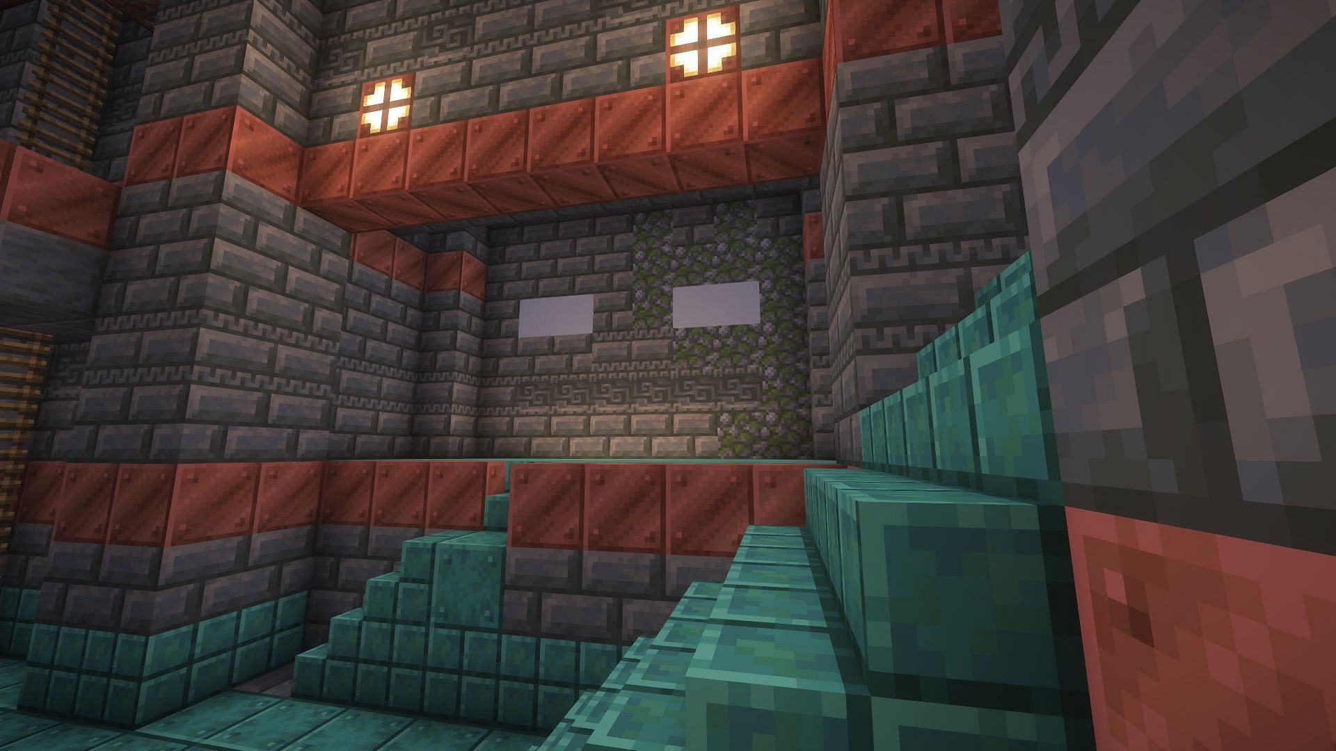 A bogged mural within a trial chamber (Image via Mojang)