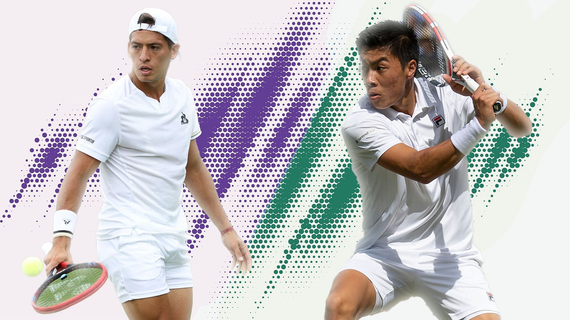 Sebastian Baez vs Brandon Nakashima is one of the first-round matches at the 2024 Wimbledon. (Photos: Getty)