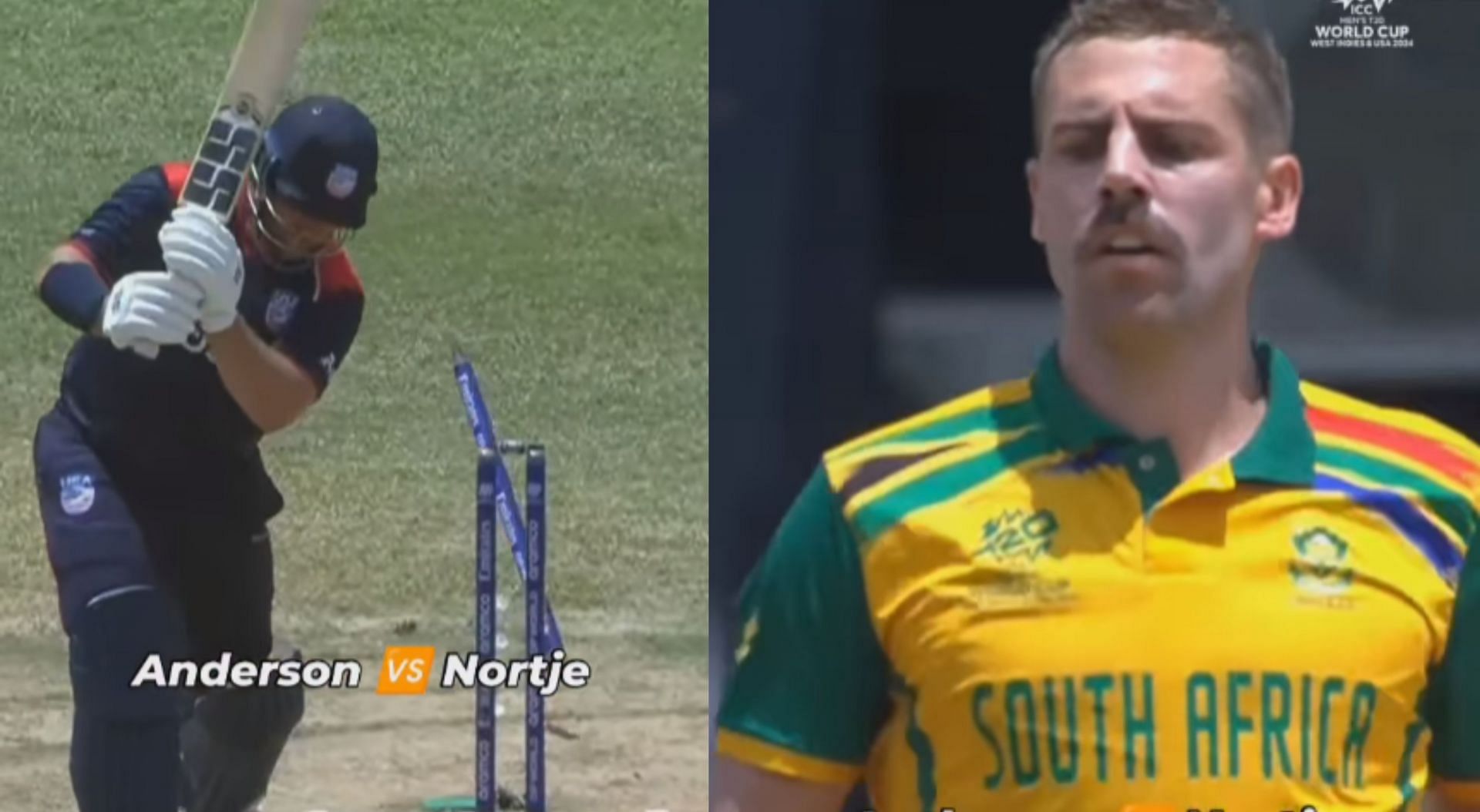 Corey Anderson got out to Anrich Nortje during   SA vs USA 2024 T20 World Cup clash. (Image: ICC)