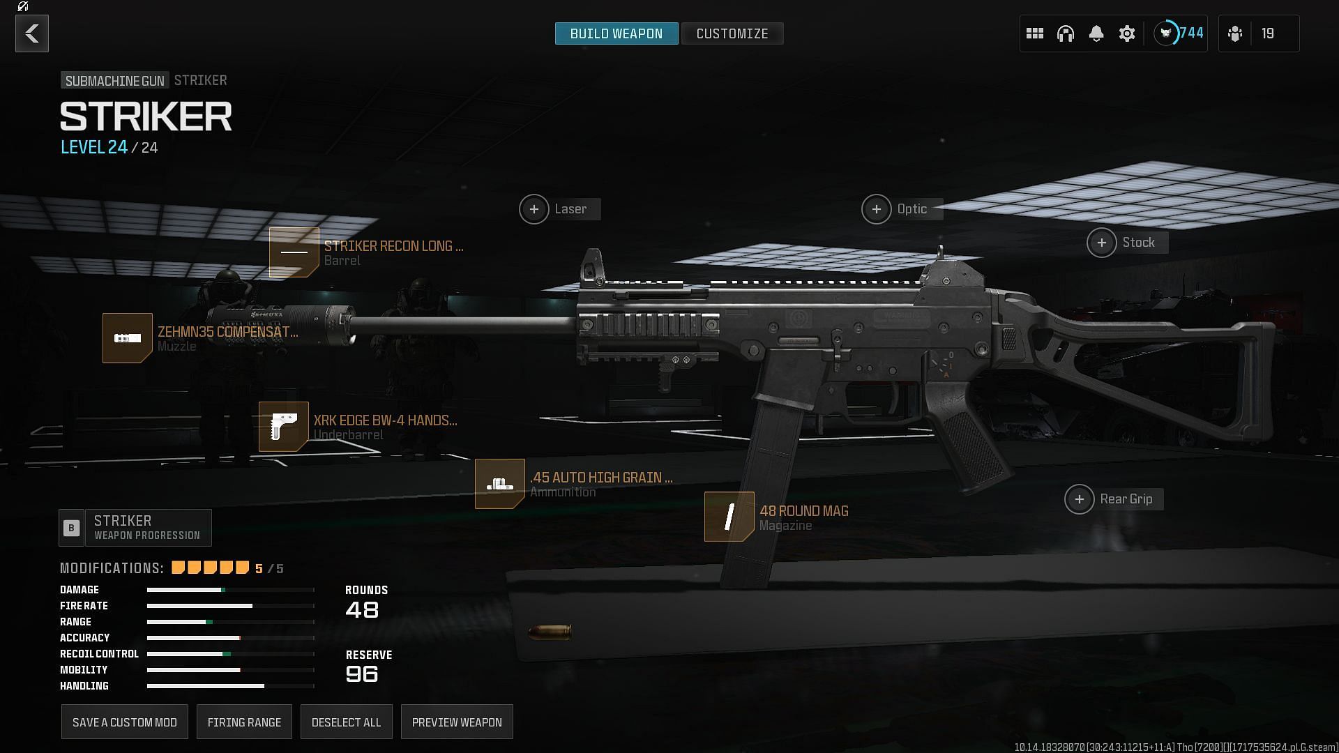 Striker recommended loadout in Warzone (Image via Activision)