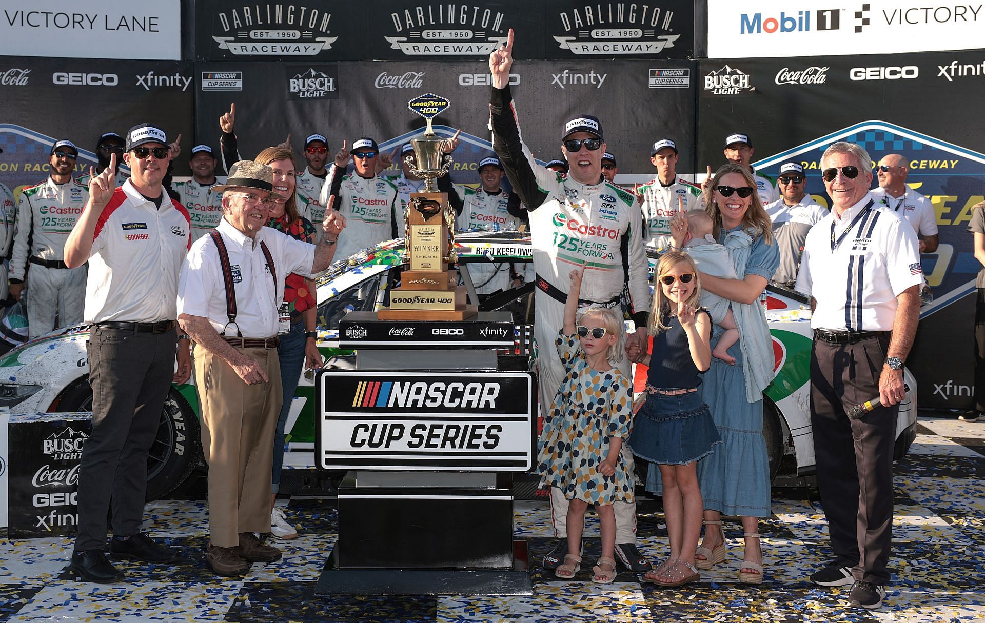 RFK Racing founder Jack Roush with Co-owner Brad Keselowski at the NASCAR Cup Series Goodyear 400