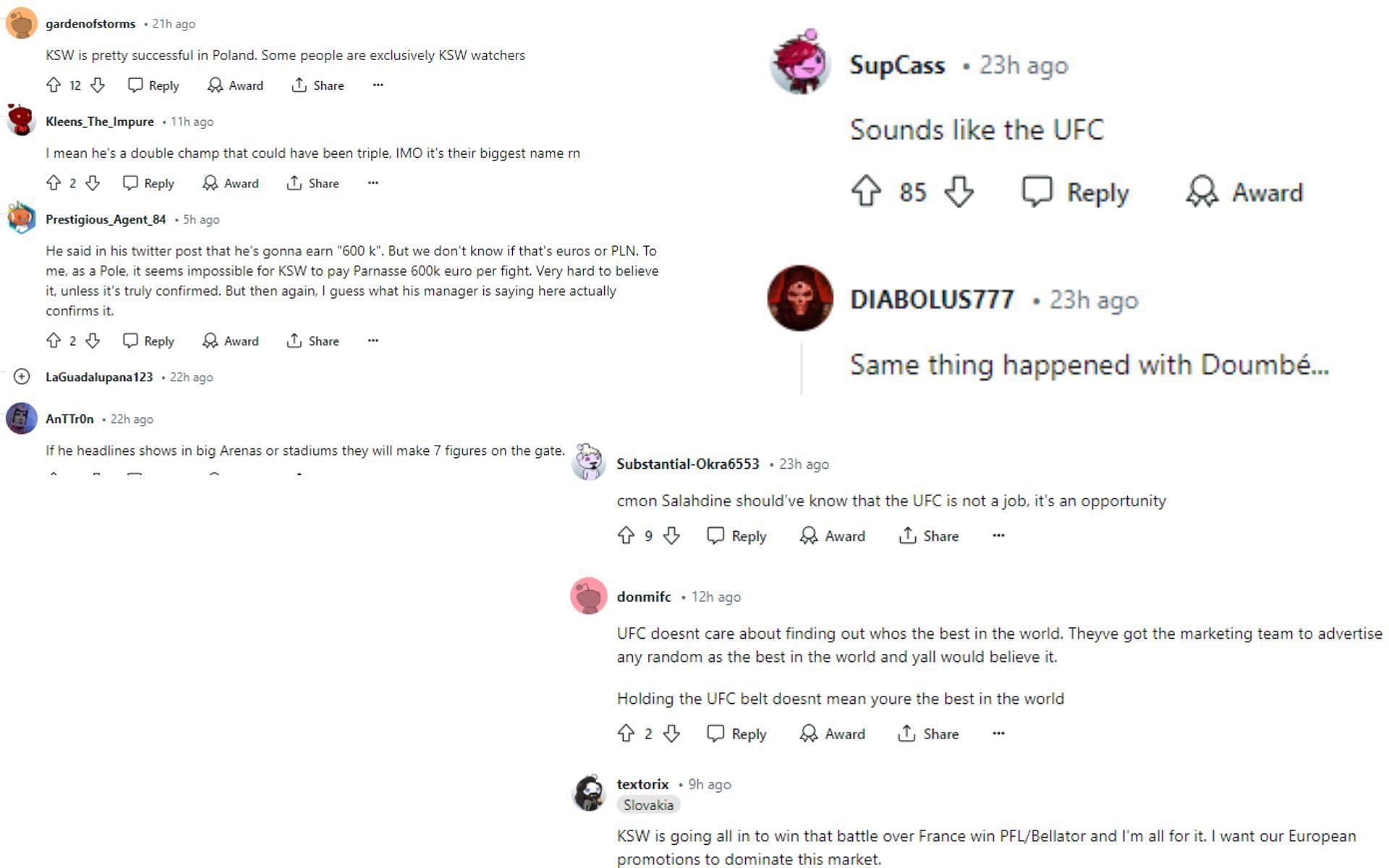 [Images Courtesy: @r/MMA thread on Reddit]