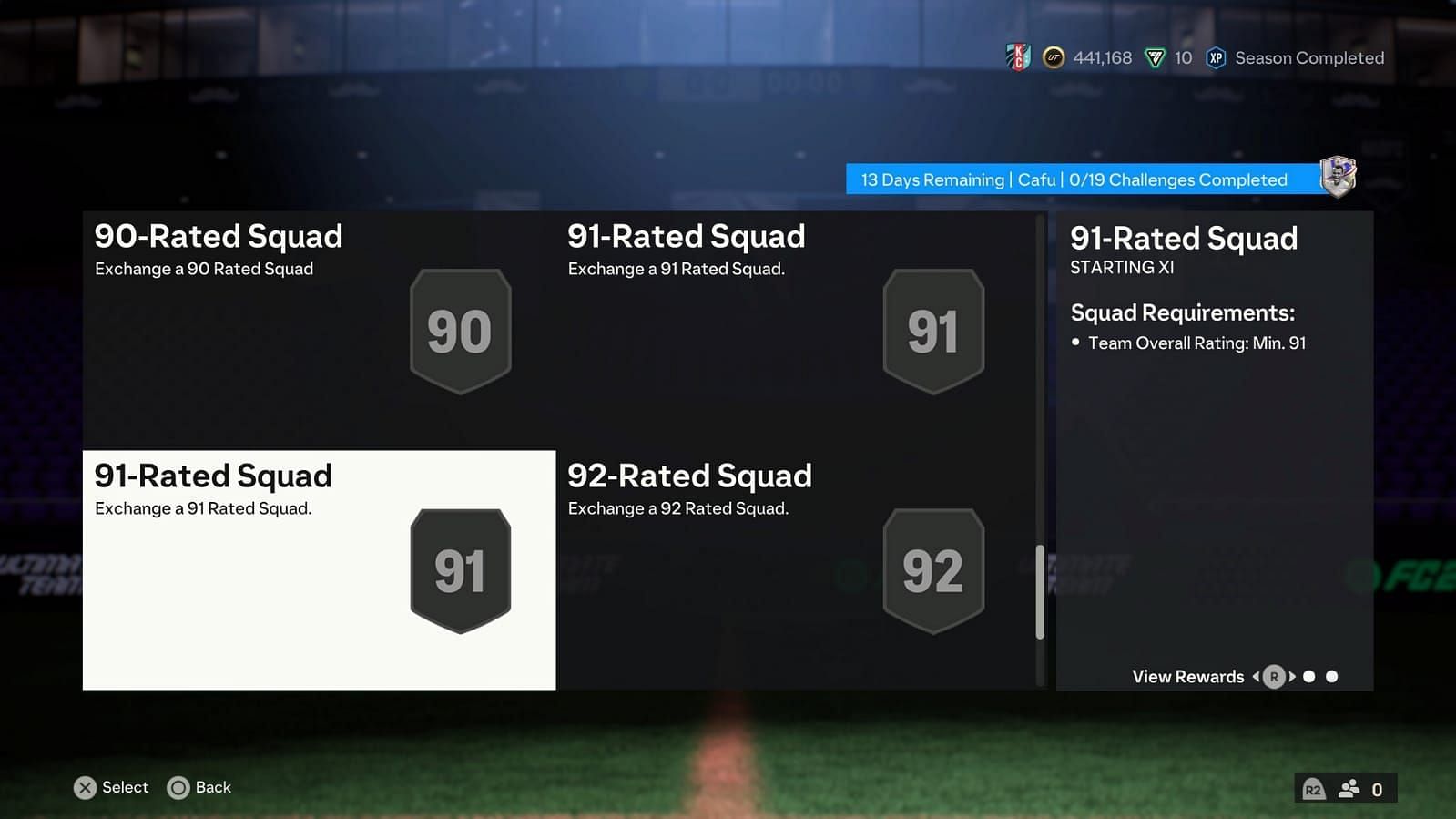 The EA FC 24 Cafu GOTG Icon SBC has 19 segments (Image via EA Sports)