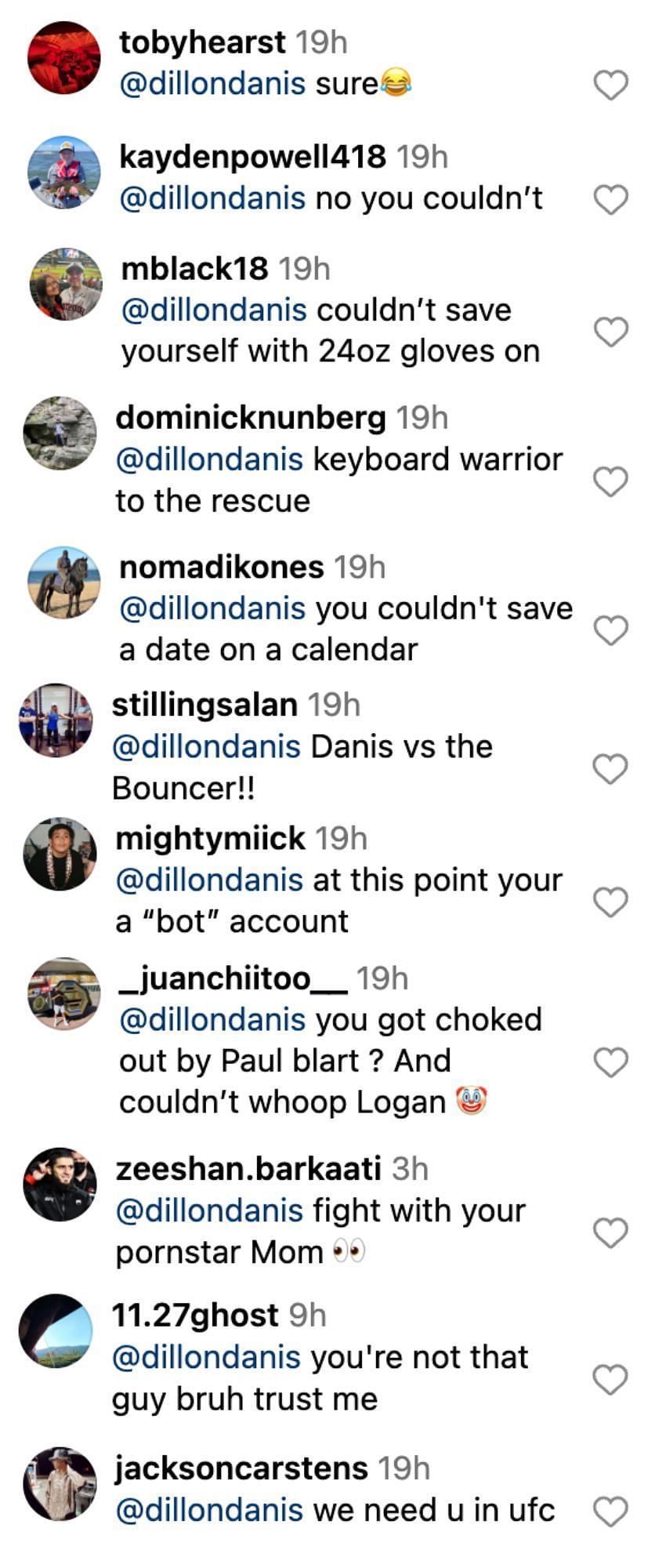 Fans react to Dillon Danis&#039; UFC 303 comment. [via @espnmma on Instagram]