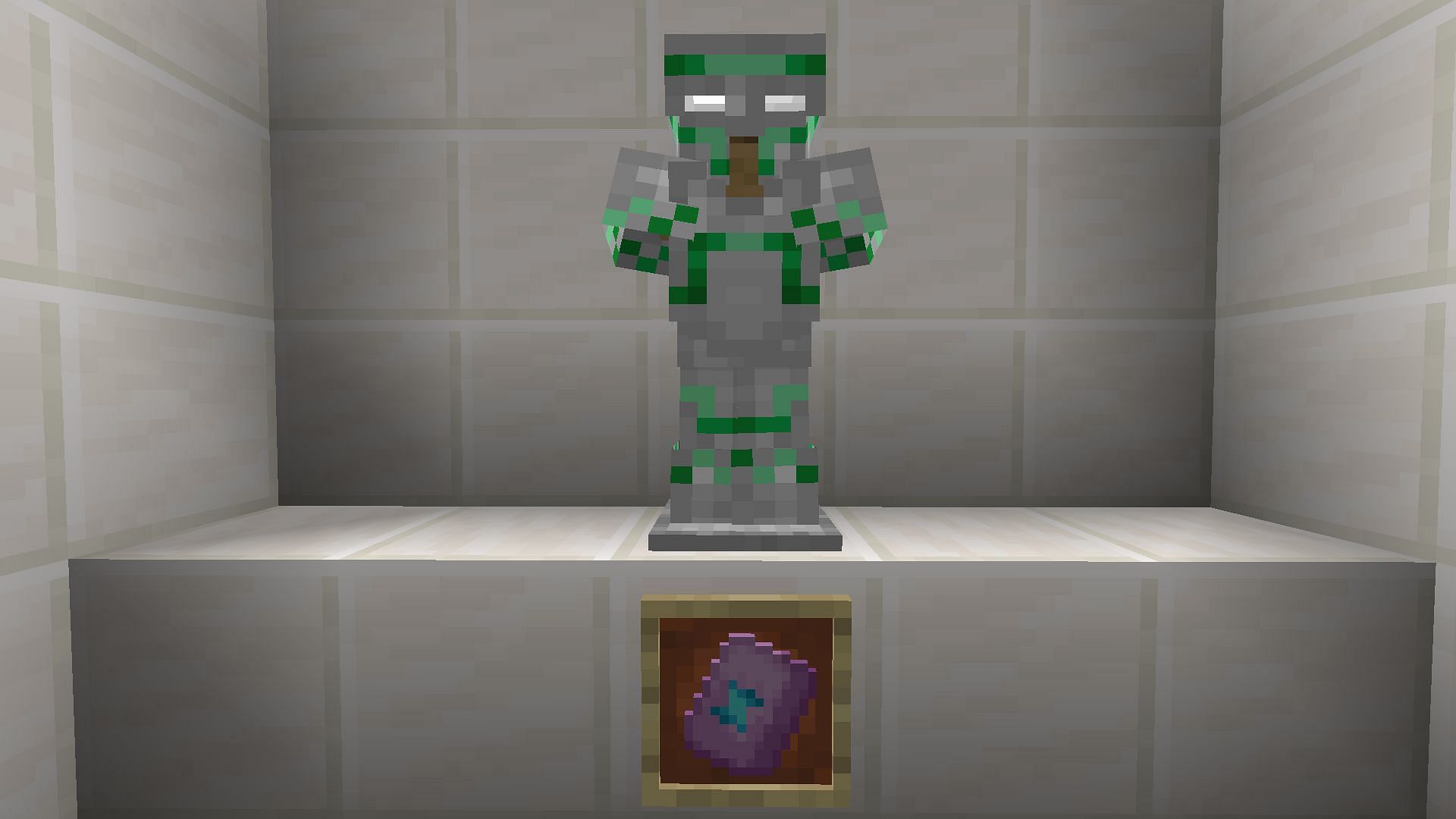 Iron armor with the spire trim applied (Image via Mojang)