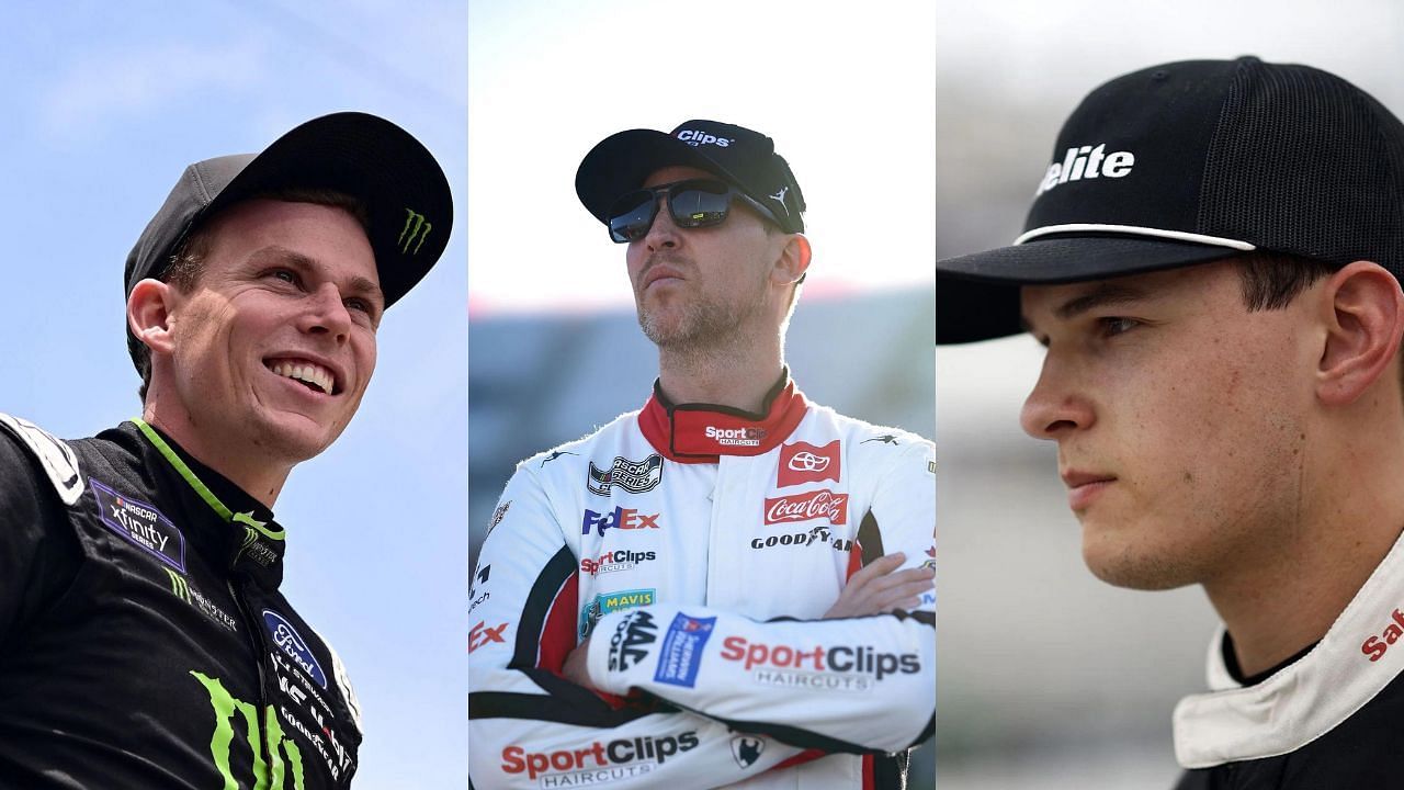 Riley Herbst, Denny Hamlin and Corey Heim