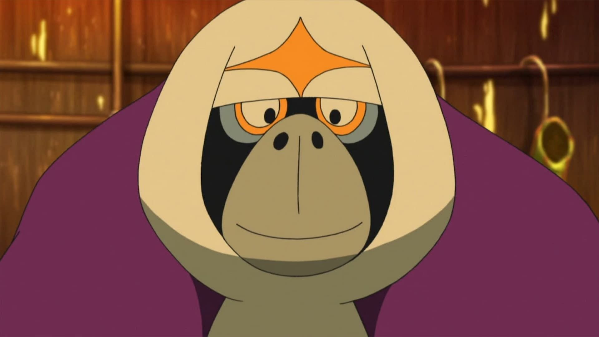 Oranguru as seen in the anime (Image via The Pokemon Company)