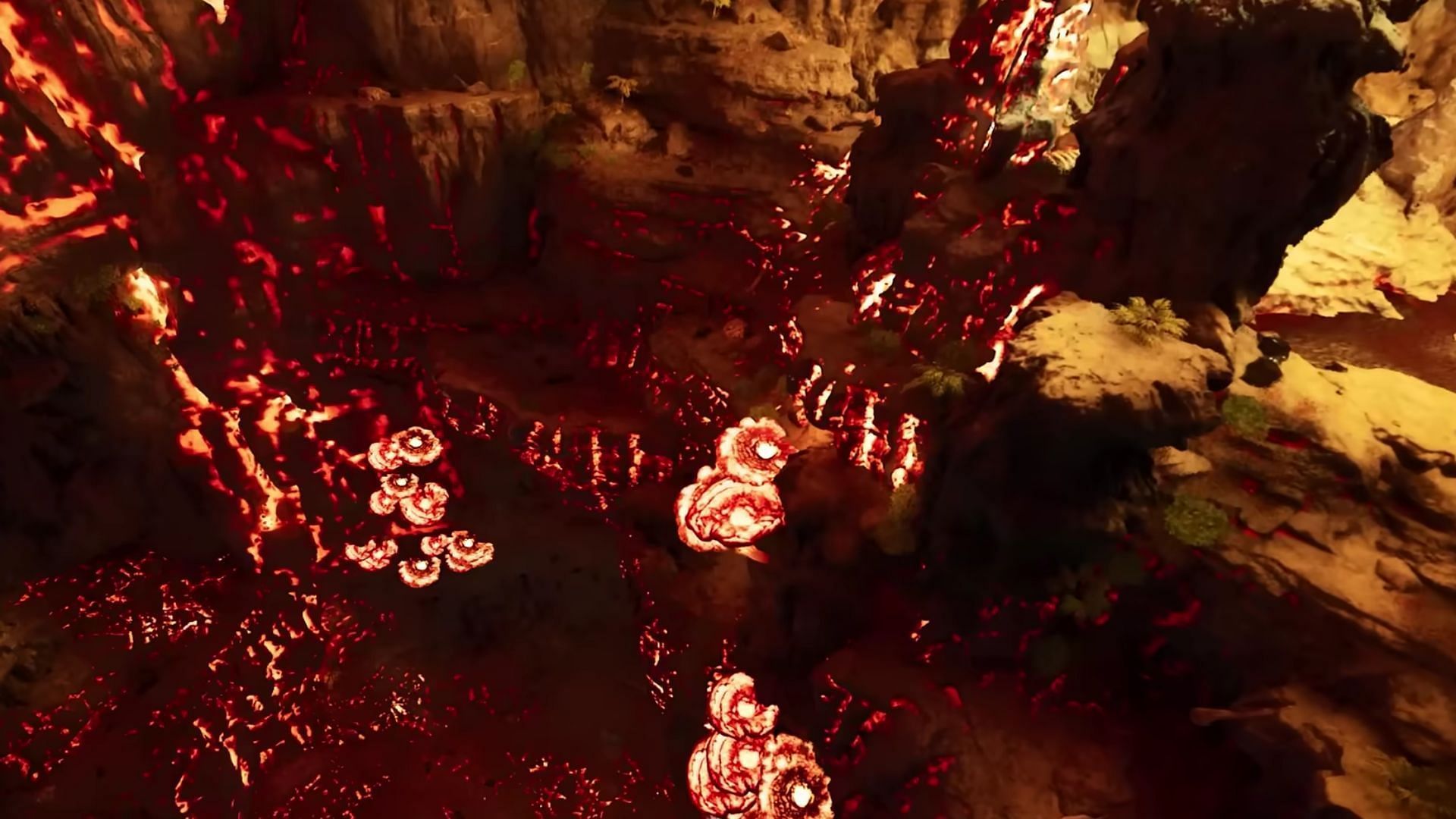 The lava in this location can protect players from intruders (Image via Studio Wildcard)