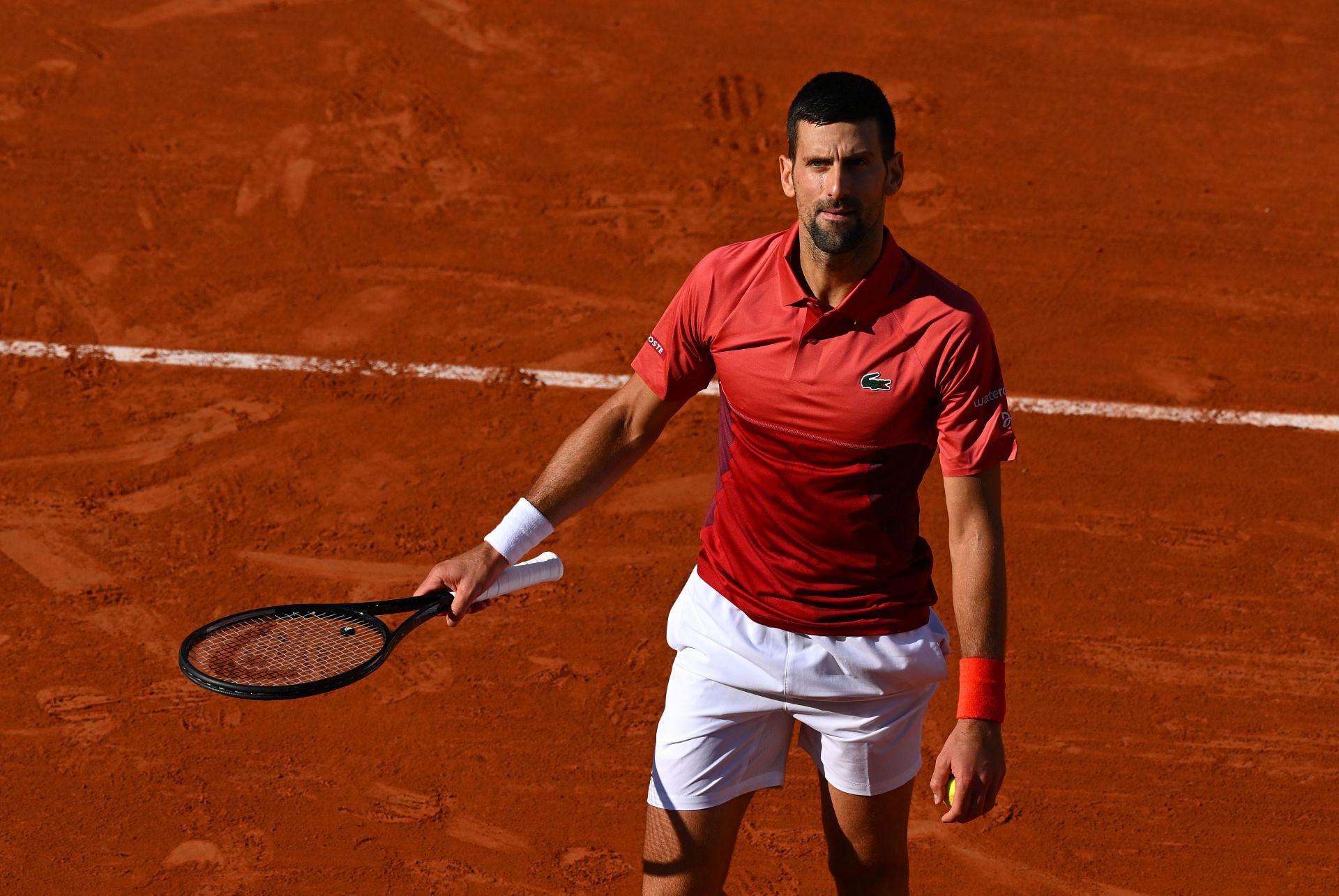 Novak Djokovic at the 2024 French Open.