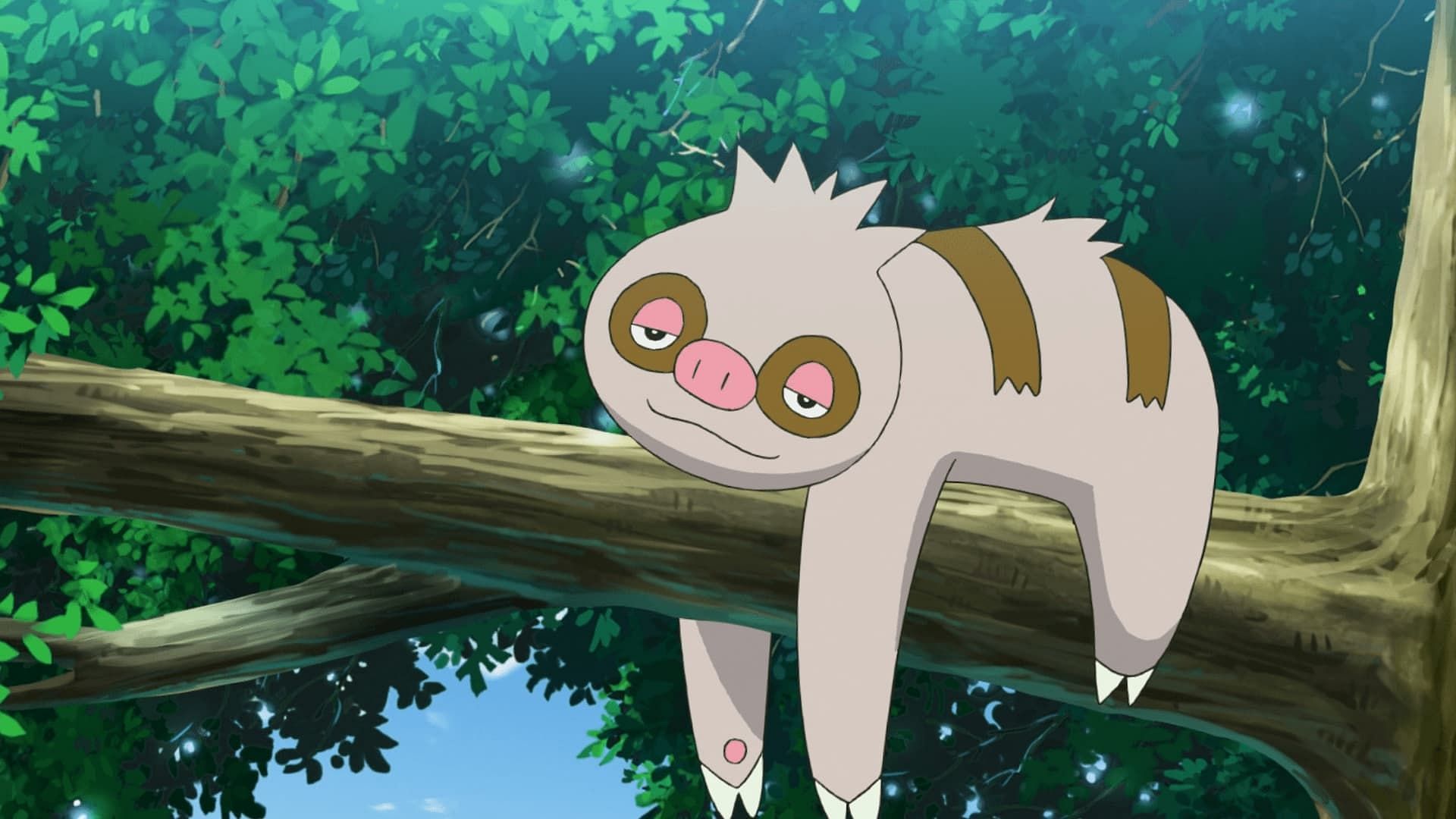 Slakoth as seen in the anime (Image via The Pokemon Company)