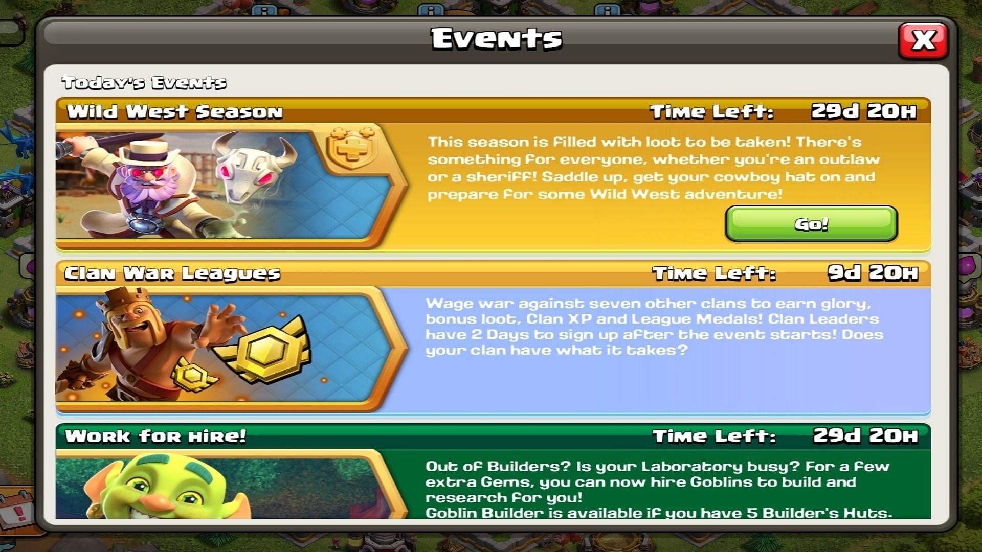 Press on &quot;Go!&quot; under the Wild West Season tab (Image via Supercell)