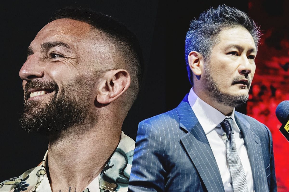 Liam Harrison (left) and ONE Championship CEO Chatri Sityodtong (right).